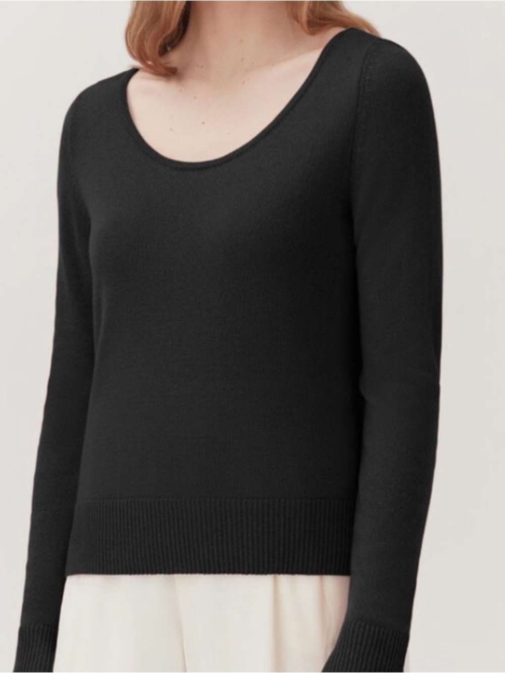 Cuyana Single-Origin Cashmere Scoop Neck Sweater (Small)